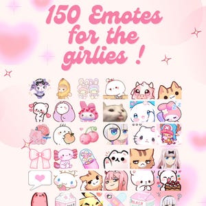 150 Cute Pink Emotes Pack ! | Discord Emotes | Kawaii Pink Aesthetic | INSTANT Download