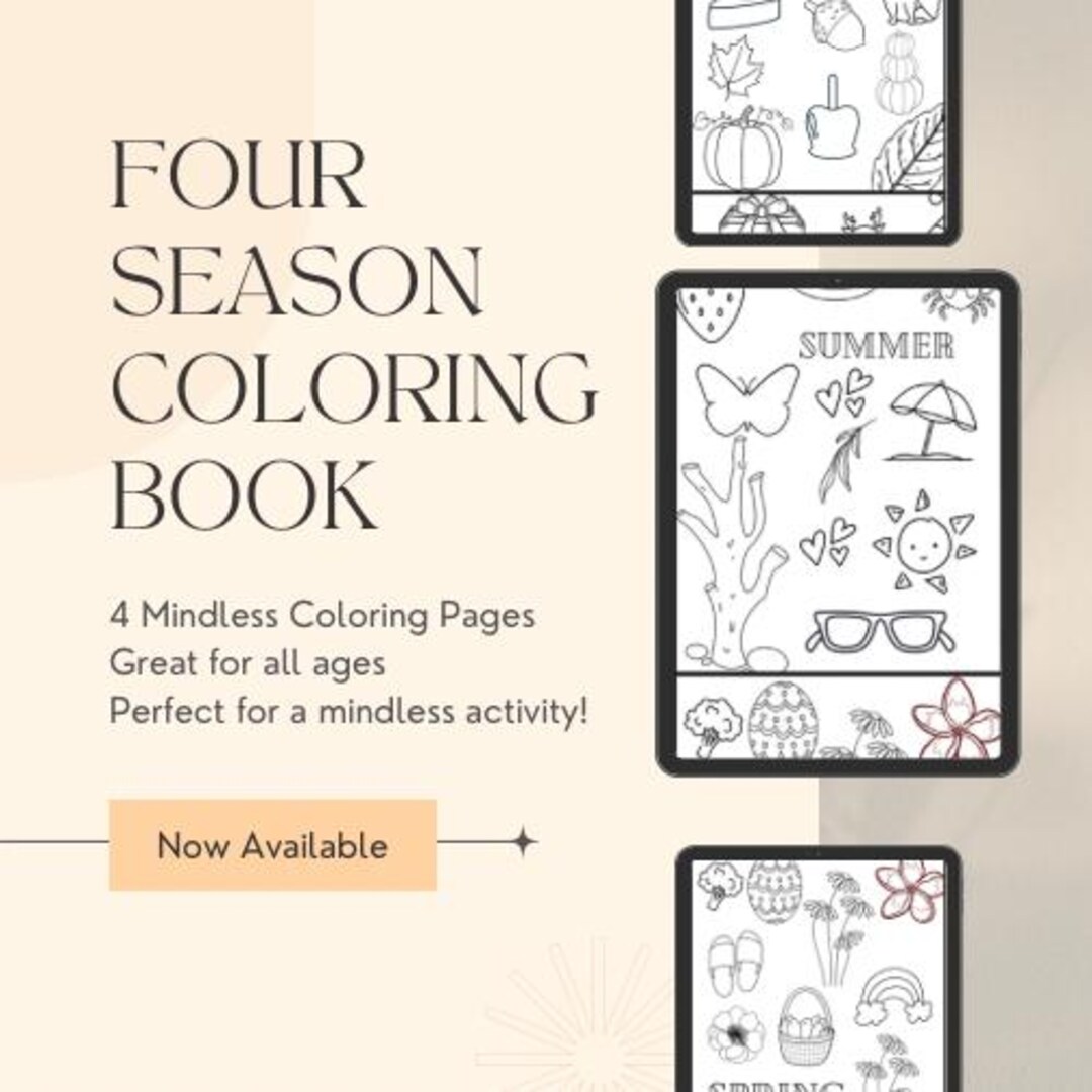 Four Seasons Coloring Pages - Etsy