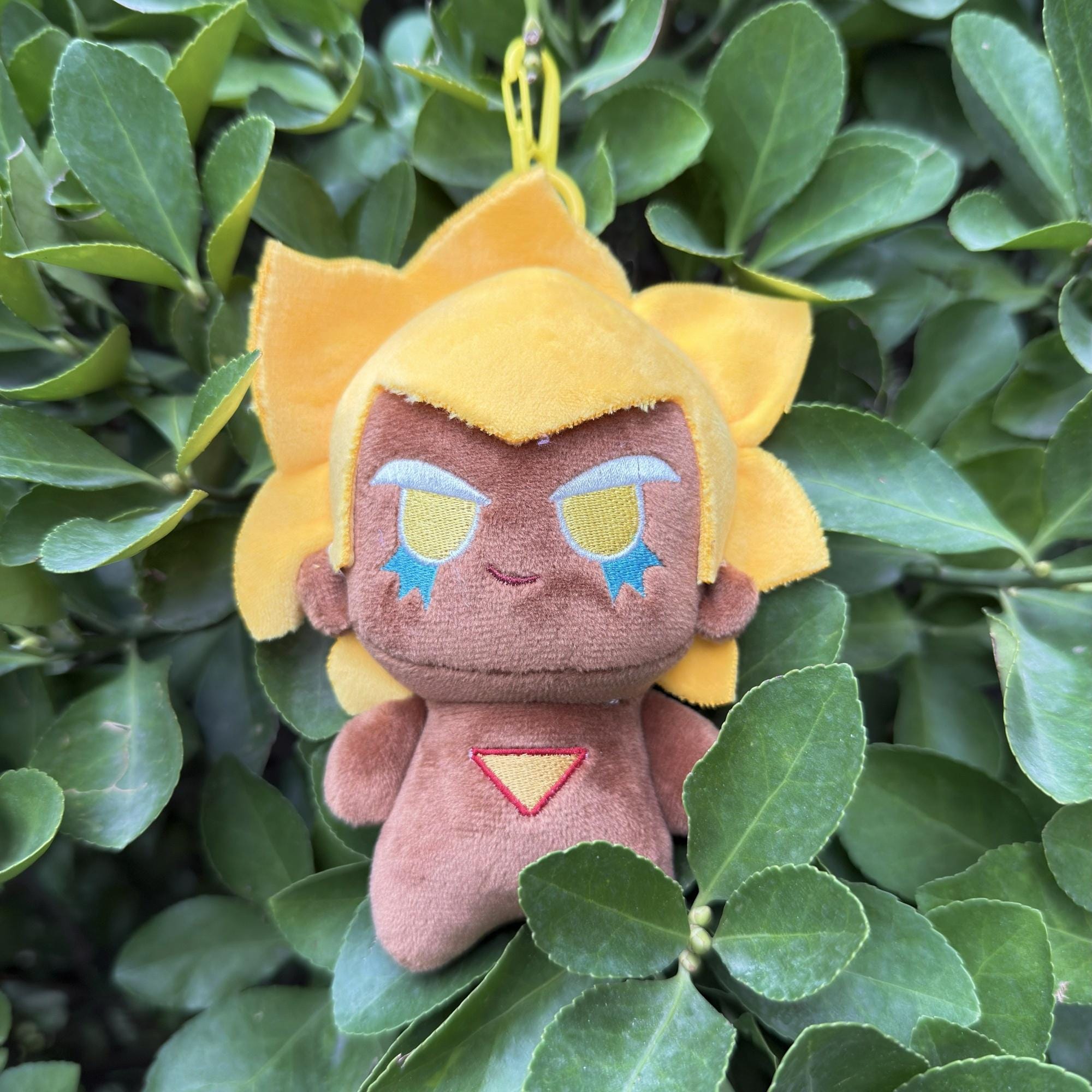 Golden Cheese Cookie Plush Keychain, Handmade 4.5
