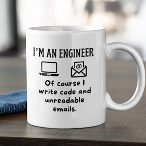 Engineering Mug - Coding + Vague Emails | Geeky Workplace Humor, Engineer Gift, office present, Software engineers,