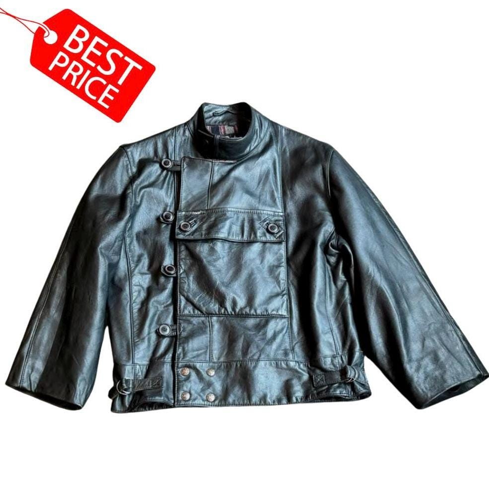 ジャケット・アウター 40s Swedish military leather jacket Vtg Rare 1940s Swedish Army Fringed Leather Jacket (M/L