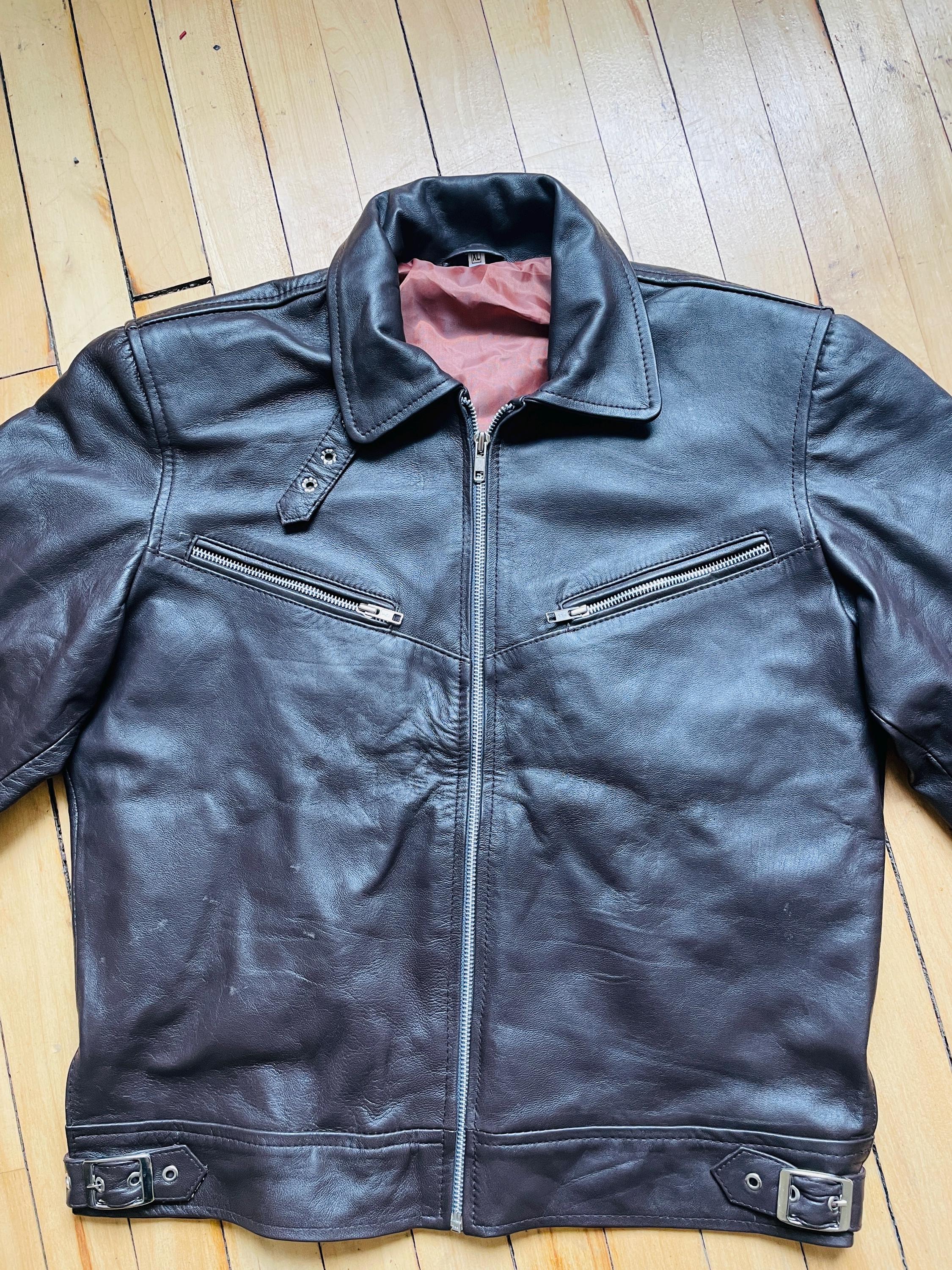 Mens Vintage French Leather Jacket - Etsy UK