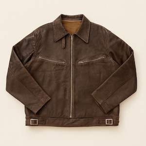 ジャケット・アウター leather jacket vintage \"made in France\" French Cyclist Jacket Leather - Etsy