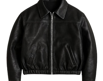Vintage Boxy Faux Leather Moto Jacket: Minimalist Streetwear