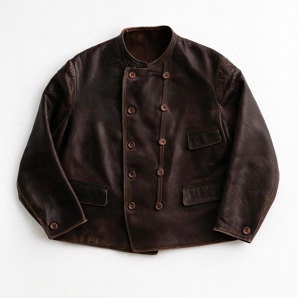 ジャケット・アウター 1950-60s Sweden double leather jacket Swedish Army 40s Vintage Motorcycle Double Rider Leather