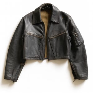 ジャケット・アウター 60s vintage leather flight jacket WildWorld Retro Pilot Short Leather Jacket – SMFK Official