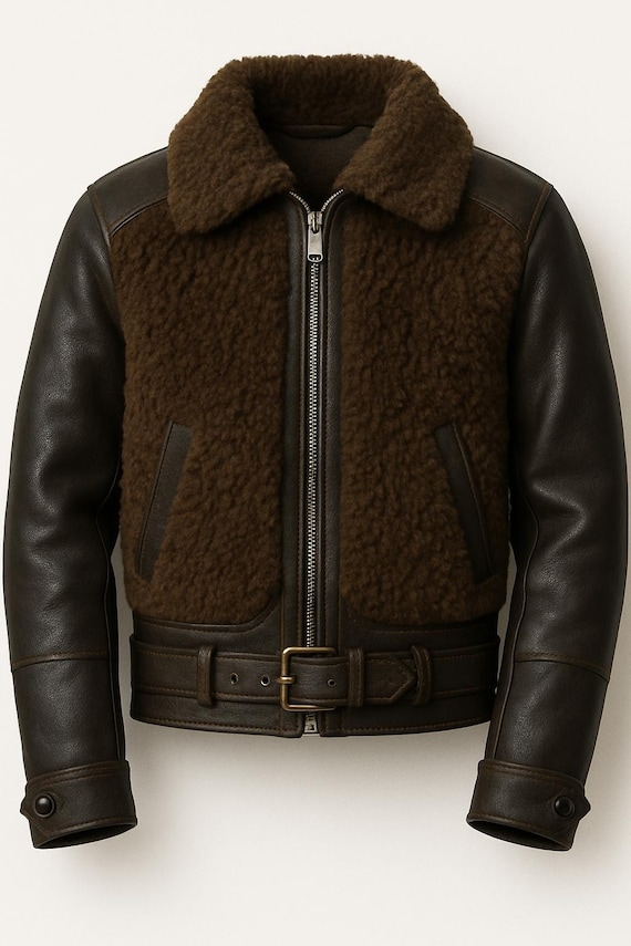 ヴィンテージグリズリーフェイクレザージャケット ブラウン ソフト