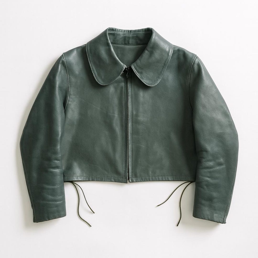 ジャケット・アウター 40s WW2 Vintage U-BOAT Leather Jacket 40's] WWⅡ GERMAN NAVY U-BOAT CREW CREW GRAY LEATHER JACKET
