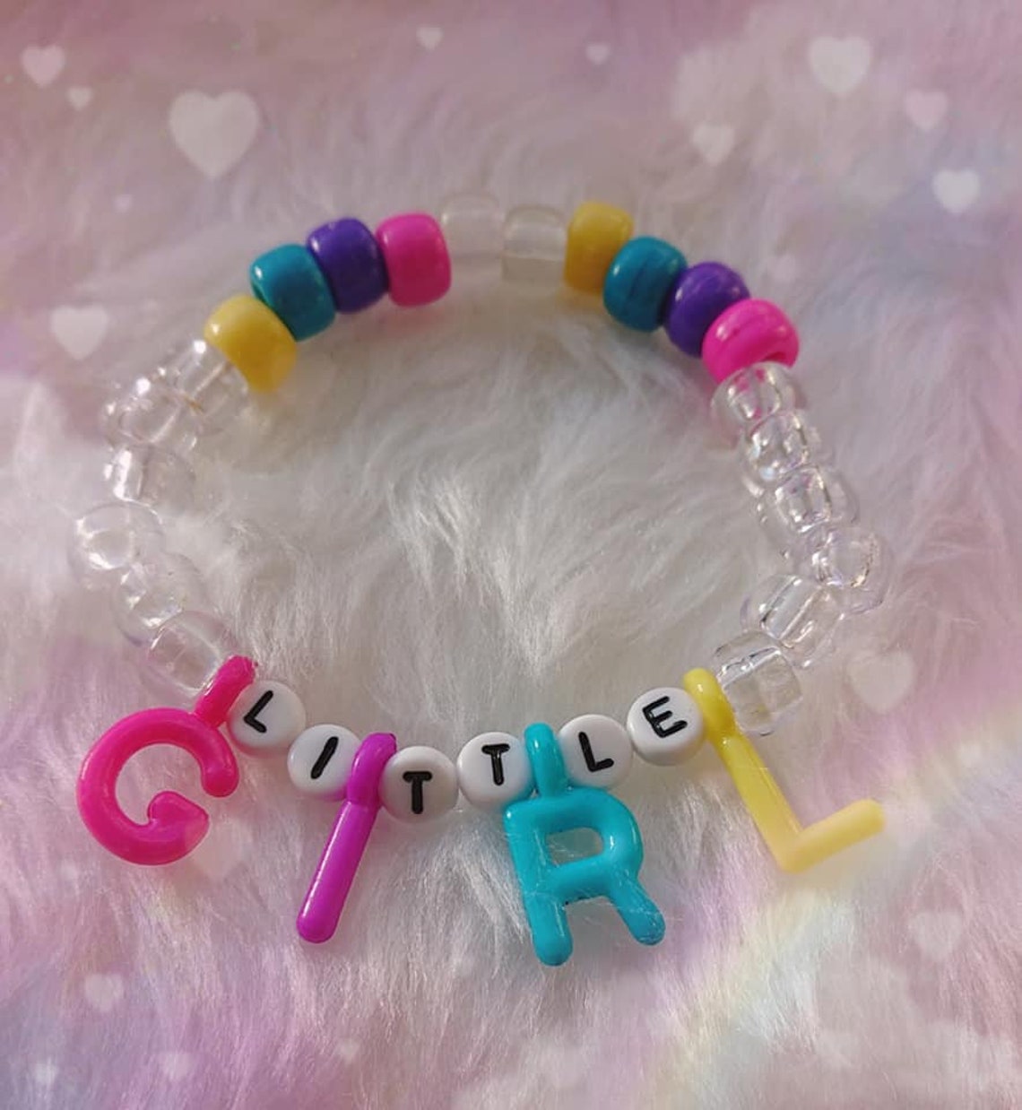 DDLG ABDL Baby girl Little girl Bracelets kandi pony bead | Etsy