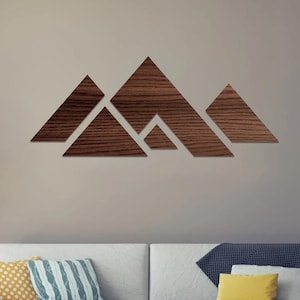 Wooden Wall Art Mountains, Geometric Mountain Wall Art, Abstract Wooden Mountain Wall Art, Abstract Minimalist Wall Art, Wooden Wall Hanging