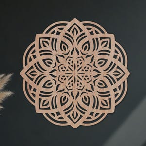 Lotus Mandala Wall Art, Wooden Mandala Wall Hanging, Wood Lotus Flower Wall Art,  Laser Cut Mandala Wall Panel, Wood Mandala Wall Decor