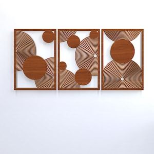 Bauhaus Style Wall Decor, Boho Wood Wall Art, Abstract Wood Wall Art, Modern Bauhaus Wall Hanging, Wood Boho Wall Decor, Wood Wall Panel Set