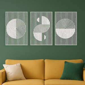 Boho Wood Wall Art, Abstract Wood Wall Art, Bauhaus Style Wall Decor, Modern Bauhaus Wall Hanging, Wood Boho Wall Decor, Wood Wall Panel Set