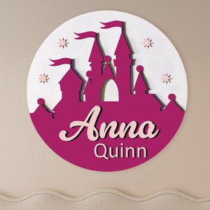 Custom Wood Baby Name, Wood Baby Name Sign, Castle Baby Name Sign, Personalized Princess Name Sign, Wood Letter Wall Art, Baby Name Wall Art