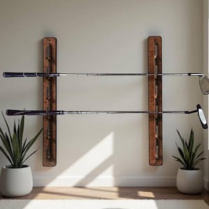 Golf Club Wall Mount, Golf Club Wall Holder, Golf Club Display, Wooden Golf Club Organizer, Wood Golf Club Display, Golf Club Hanger