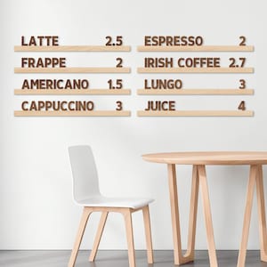 Wall Menu Board, Personalized Wall Menu, Letter Board, Cafe Wooden Letter Board, Changeable Letter Board, Board with Letters and Numbers