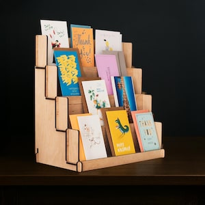Houten wenskaarten, rek voor wenskaarten, wenskaartenhouder, hout voor ansichtkaarten, standaards voor wenskaarten