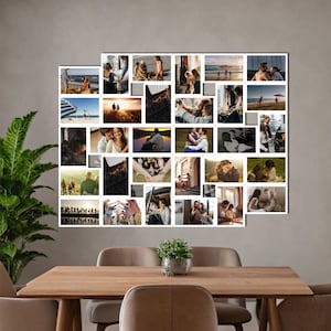 Wooden Picture Frame Set, Multiple Photo Frame, Wood Picture Frame Collage, Big Photo Wall Gallery, Wall Family Photo Holder, 30 Photo 4x6”