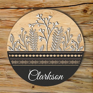 Colgador de puerta de madera, decoración personalizada para puerta de entrada, letrero de madera para puerta de entrada, letrero familiar personalizado para puerta de entrada, colgador de bienvenida para puerta de entrada, decoración para puerta de entrada