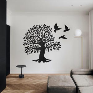 Tree of Life Wall Art, Tree of Life Wood Wall Hanging, Tree of Life Wooden Wall Decor With Birds, Laser Cut Tree of Life, Wood Wall Decor
