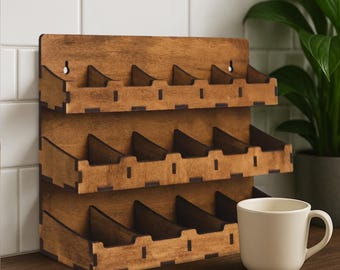 Teebeutelhalter, Teebeutelhalter, Teeregal, Holzregal, Teebeutelregal, Teebeutelablage