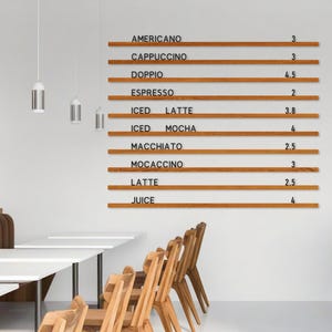 Wooden Letter Board, Wall Menu, Letter Board, Changeable Letter Board, Message Board, Cafe Menu Holder, Baker Menu, Coffee Bar Sign