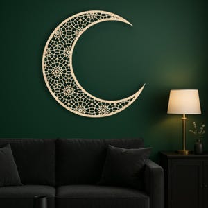 Moon Wood Wall Art, Wood Crescent Moon, Lunar Wall Decor, Half Moon Wall Decor, Crescent Moon Wall Art, Moon Wall Hanging