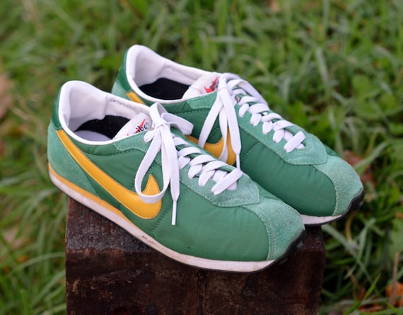 nike cortez green yellow