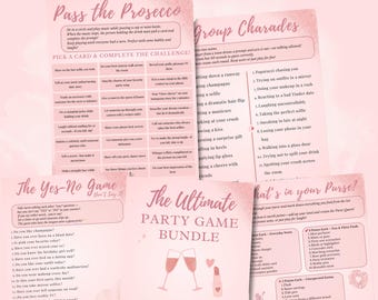 Pacote de Jogos para Despedida de Solteira em Ouro Rosé – Modelos Editáveis do Canva (Download Digital)