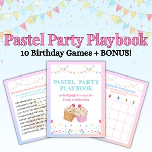 Birthday Party Games Bundle – 10 Printable Kids & Adult Birthday Games | Pastel Party Decorations | Instant Download | Party Activities PDF