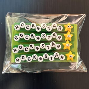 Volleyball Clothes Pin Clips/Motivational/Cheer Pin Clips (RockStar)