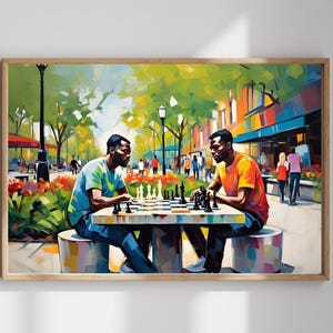 Chess Art Print, Black Wall Art, Black Man Art, Black Man Wall Art, Black Men Art, African American Art, African American Wall Art