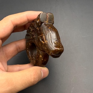 Vintage Horse Shaped Chinese Jade Decoration • Antique Jade Figurine • Feng Shui Home Ornament