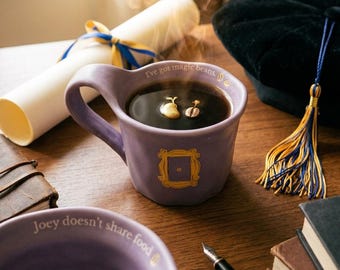 Friends TV show Handmade mug, I've Got Magic Beans Mug, Joey Doesnt Share Food Bowl, Funny TV Show Sitcom Gift for Bestie