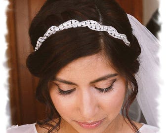 Bridal Headpiece, Wedding Headband, Rhinestone Bridal Headband, Jeweled Wedding Headpiece, Crystal Wedding Tiara, Hair Piece, No. 5050HB