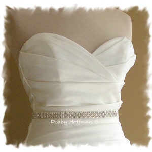 Rhinestone Pearl Bridal Sash, Pearl Crystal Wedding Sash, Pearl Wedding Belt, Jeweled Pearl Sash, 18 - 50 Inches Simple Belt, No. 4090S