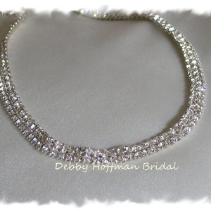 Crystal Flower Girl Headband, Jeweled Flower Girl Headband, Crystal Rhinestone Flower Girl Headpiece, First Communion Headband, No. 6000HB image 3