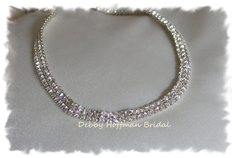 Crystal Flower Girl Headband, Jeweled Flower Girl Headband, Crystal Rhinestone Flower Girl Headpiece, First Communion Headband, No. 6000HB image 3