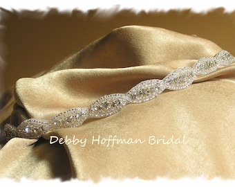 Rhinestone Crystal Flower Girl Headpiece, Jeweled Flower Girl Headband, Beaded Crystal First Communion Headband, Wedding Headband, No 4070HB