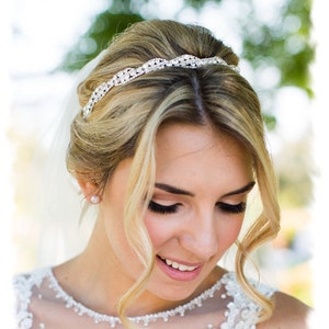 Bridal Headpiece, Wedding Headpiece, Wedding Tiara, Rhinestone Bridal Headband, Crystal Headband, Jeweled Wedding Headband, No. 5050HB image 1