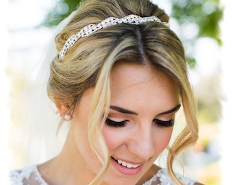 Bridal Headpiece, Wedding Headpiece, Wedding Tiara, Rhinestone Bridal Headband, Crystal Headband, Jeweled Wedding Headband, No. 5050HB