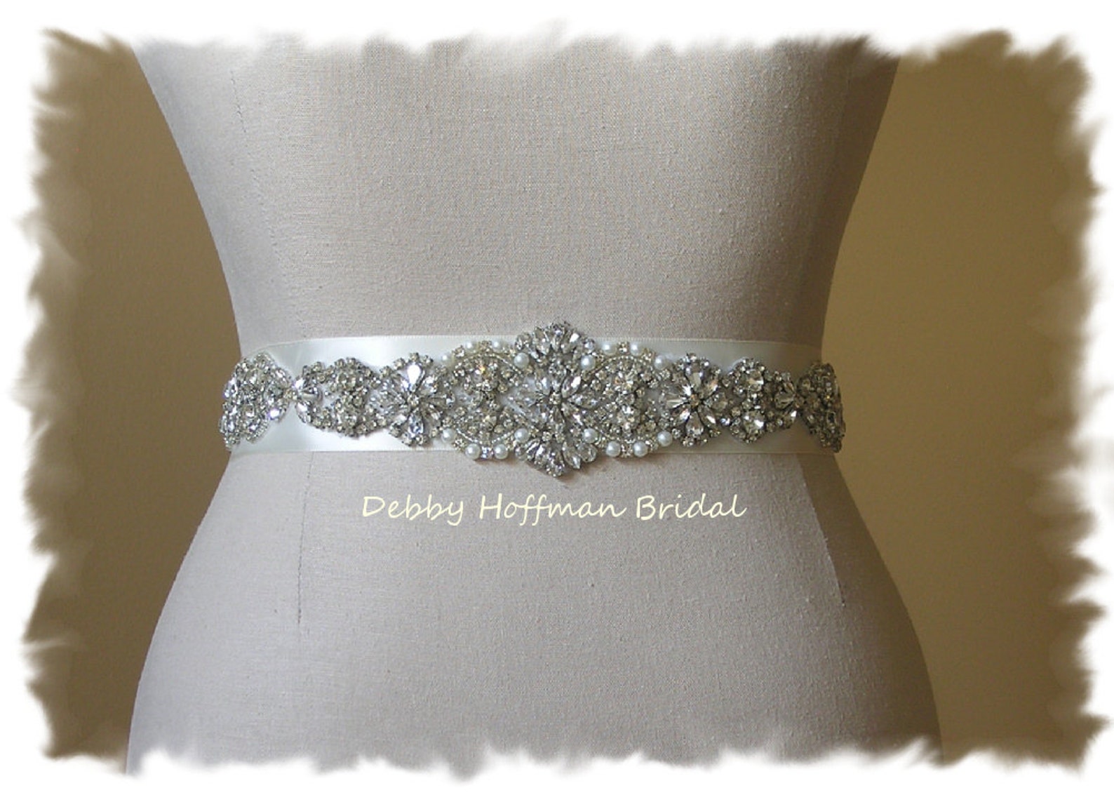 Crystal Pearl Bridal Sash 15 Jeweled Wedding Dress Etsy