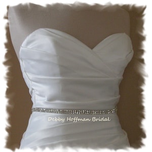 Thin Wedding Sash, Rhinestone Bridal Sash, Jeweled Bridal Belt, Crystal Belt, Skinny Rhinestone Bridesmaid Sash Belt, No. 6000S, SALE