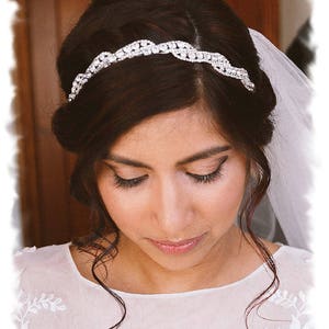 Bridal Headpiece, Wedding Headpiece, Wedding Tiara, Rhinestone Bridal Headband, Crystal Headband, Jeweled Wedding Headband, No. 5050HB image 5