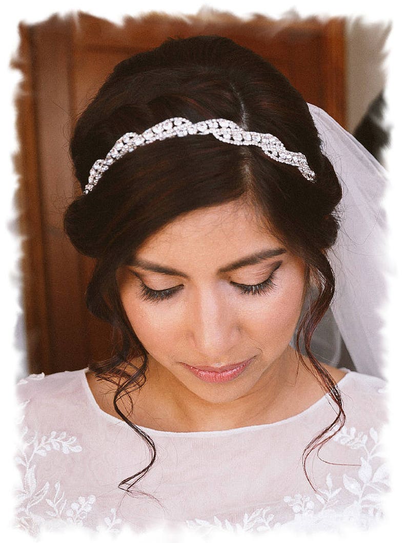 Bridal Headpiece, Wedding Headpiece, Wedding Tiara, Rhinestone Bridal Headband, Crystal Headband, Jeweled Wedding Headband, No. 5050HB image 5