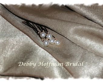 Ivory Pearl Wedding Hair Pins, White, Rose Gold Pearl Bridal Hair Pins, Bridal Pearl Bobby Pins, 6mm, Set of 6, 9, 12, 15 Bridal Hair Pearls