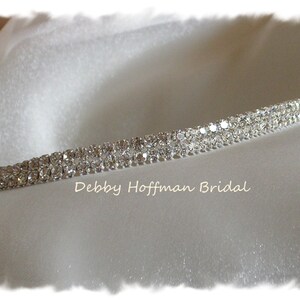 Crystal Flower Girl Headband, Jeweled Flower Girl Headband, Crystal Rhinestone Flower Girl Headpiece, First Communion Headband, No. 6000HB image 1