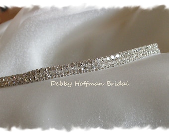 Crystal Flower Girl Headband, Jeweled Flower Girl Headband, Crystal Rhinestone Flower Girl Headpiece, First Communion Headband, No. 6000HB