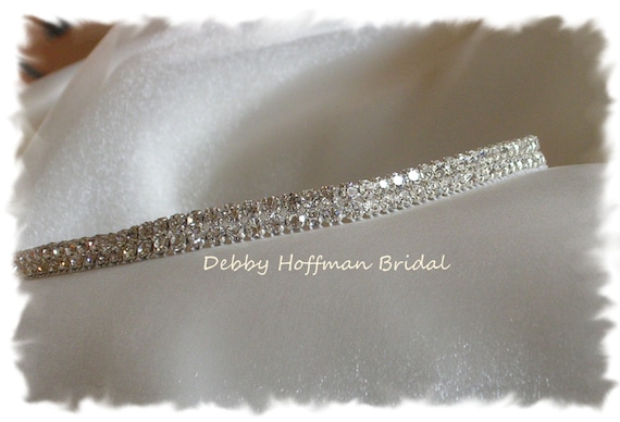 Crystal Flower Girl Headband, Jeweled Flower Girl Headband, Crystal Rhinestone Flower Girl Headpiece, First Communion Headband, No. 6000HB
