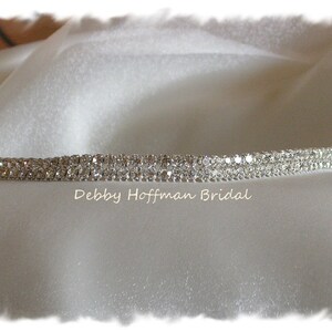 Crystal Flower Girl Headband, Jeweled Flower Girl Headband, Crystal Rhinestone Flower Girl Headpiece, First Communion Headband, No. 6000HB image 2